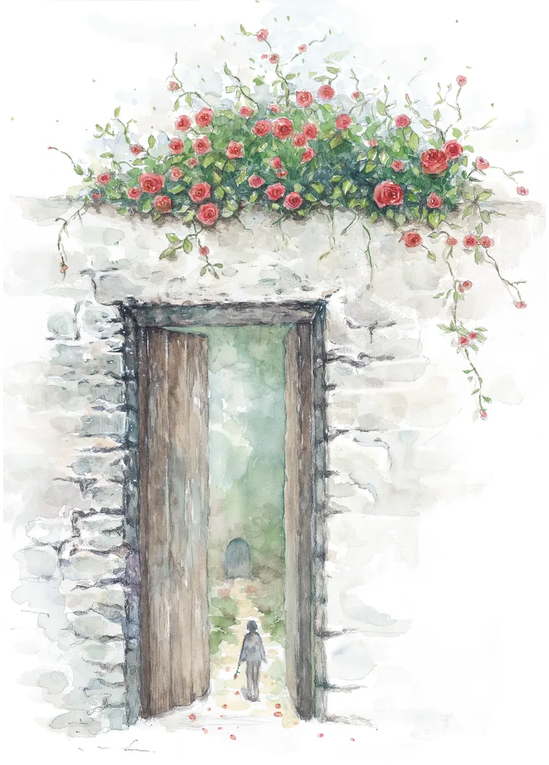 장미화원 — 신연옥 일러스트